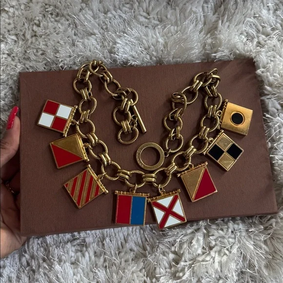 C. Wonder Vintage Nautical Flag Statement Necklace